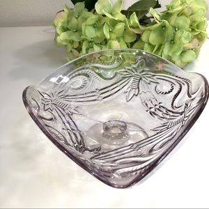 Antique/Vintage Three sided compote tricorn EAPG bowl in pale lavender…